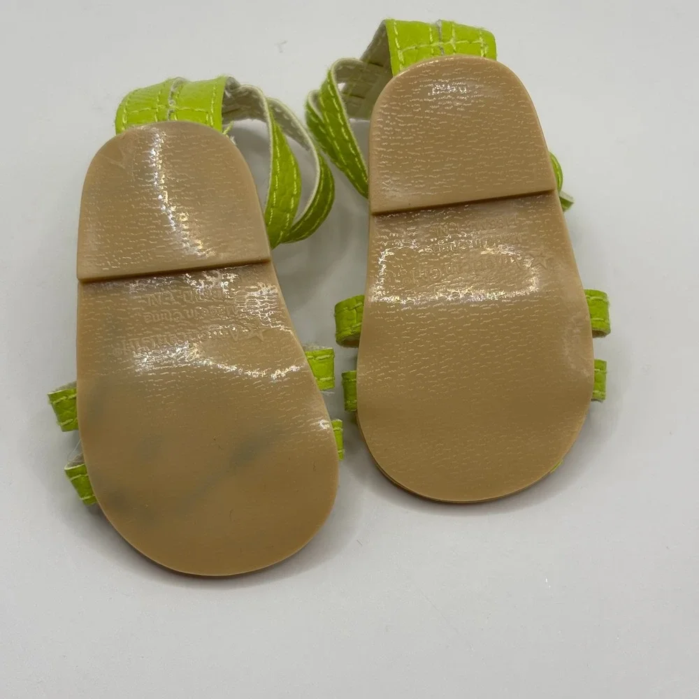 American Girl Doll Lime Green Faux Tassel Gladiator Sandals Shoes